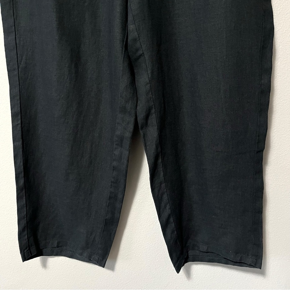 J. Jill Love Linen Black Straight Leg Cropped Pants Size Large Tall - Picture 4 of 9